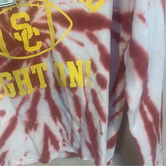 PINK Victoria Secret Collegiate Collection Cropped Trojans Sweater - Picture 5 of 13